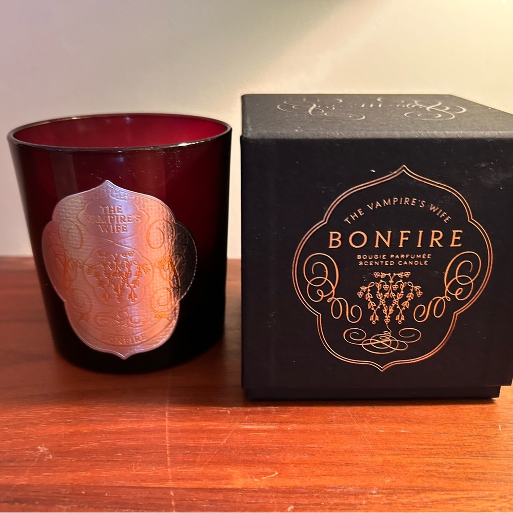 The Vampire’s Wife Trudon collab empty Bonfire red glass candle vessel with box. - Picture 6 of 11